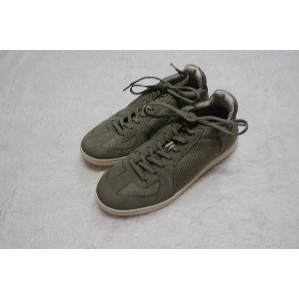 Rothy's Mens Size 9 Olive Green Cotton Casual Knit Low Top Lace Up Sneaker Shoes